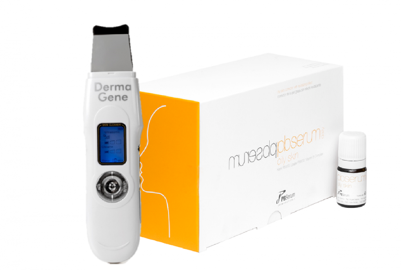 DermaGene PRO 3in1 EMS+ION+Hidroabráziós készülék csomagban PBSerum Oily DermaGene PRO 3in1 EMS+ION+Hidroabráziós készülék csomagban PBSerum Oily