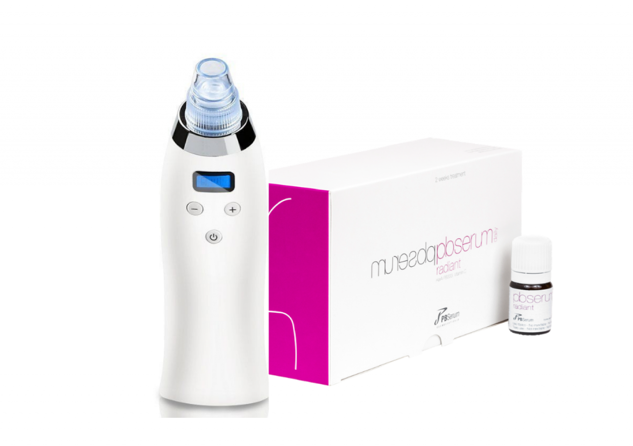 DermaGene Diamond Peel Otthoni Mikrodermabráziós készülék csomagban PBSerum Radiant DermaGene Diamond Peel Otthoni Mikrodermabráziós készülék csomagban PBSerum Radiant