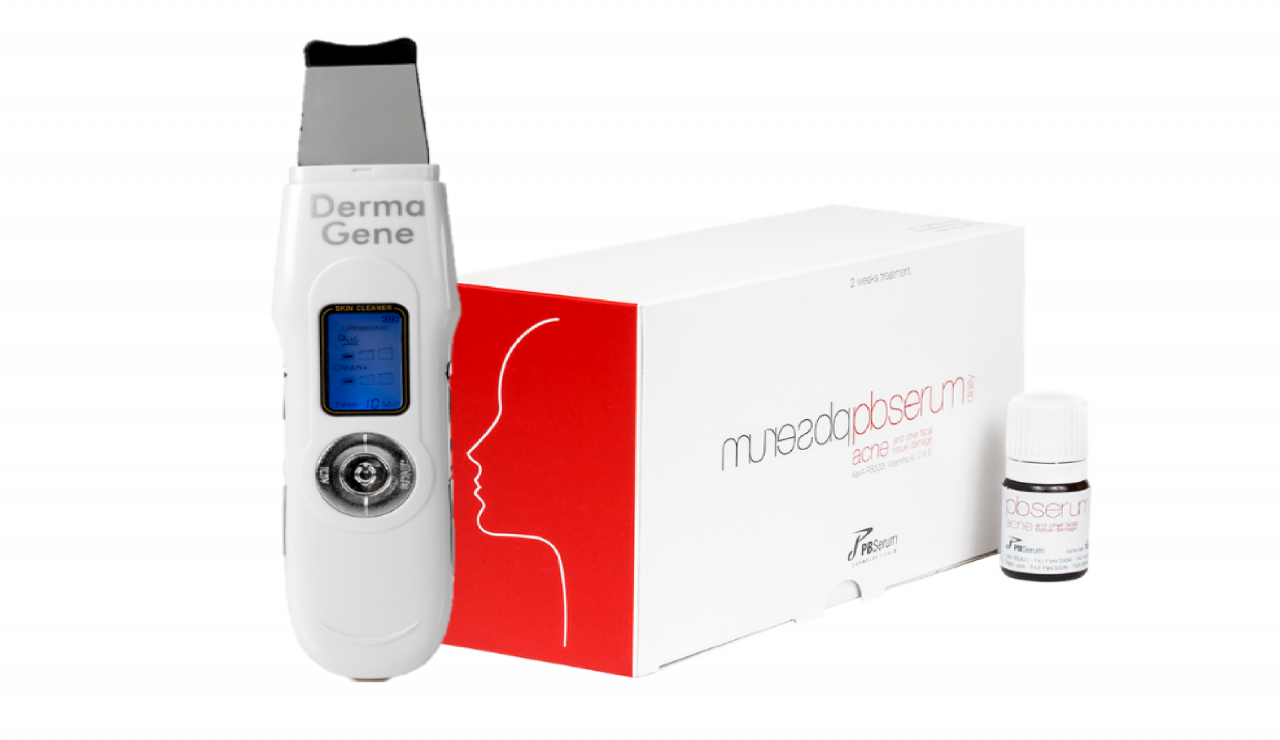 DermaGene PRO 3in1 EMS+ION+Hidroabráziós készülék csomagban PBSerum Acne DermaGene PRO 3in1 EMS+ION+Hidroabráziós készülék csomagban PBSerum Acne