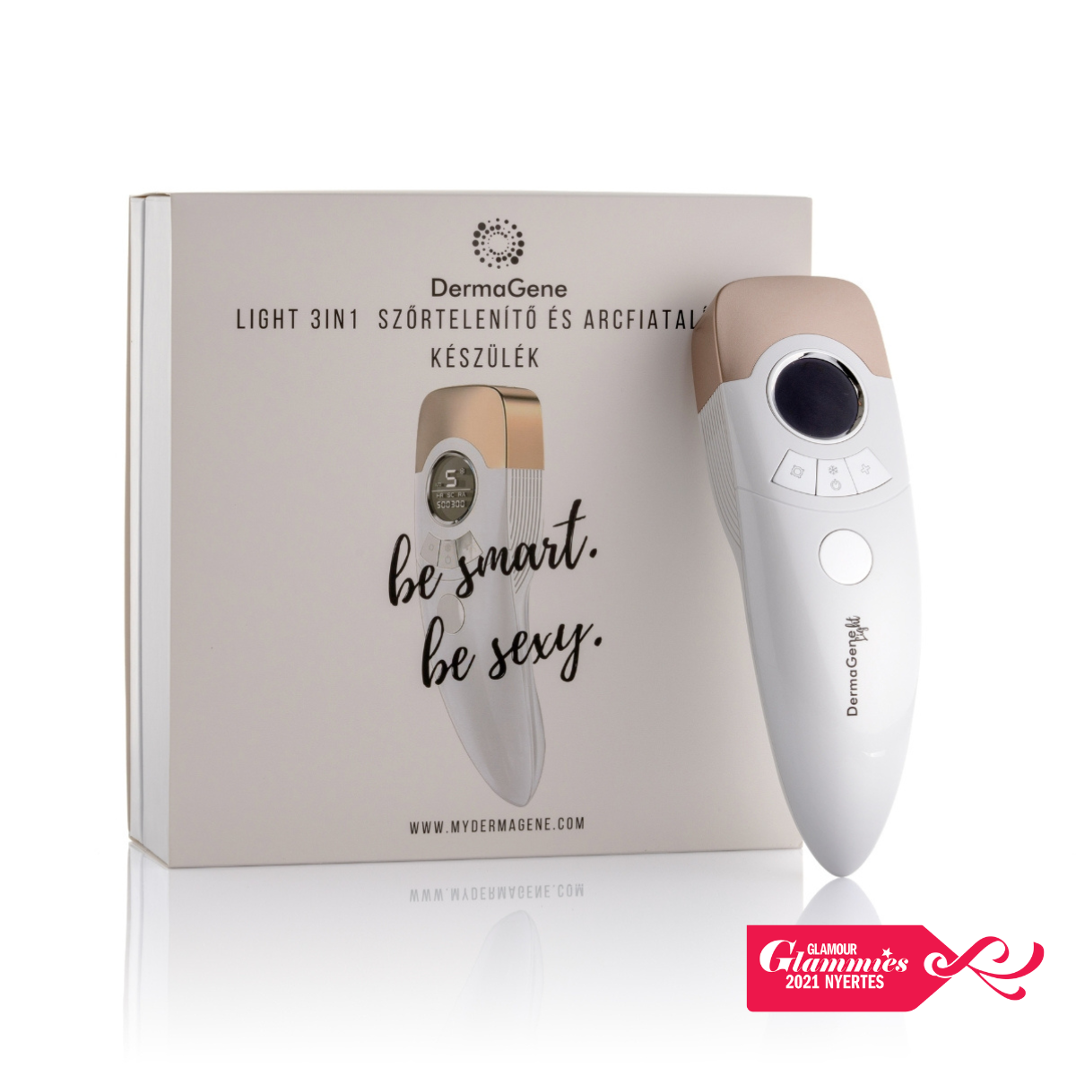DermaGene® Light 3in1 IPL Szőrtelenítő, Arcfiatalító, Aknékezelő készülék beépített hűtőszállal 20J Energiával