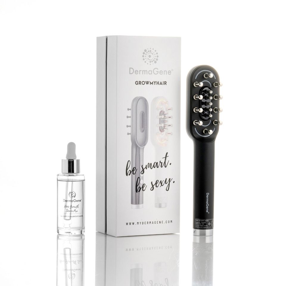 DermaGene® Grow My Hair 3in1 PROFI CSOMAG FÉRFIAKNAK - Hajhullás elleni, Hajerősítő Fésűvel és Hajnövesztő Szérummal (Fekete) DermaGene® Grow My Hair 3in1 PROFI CSOMAG FÉRFIAKNAK - Hajhullás elleni, Hajerősítő Fésűvel és Hajnövesztő Szérummal (Fekete)