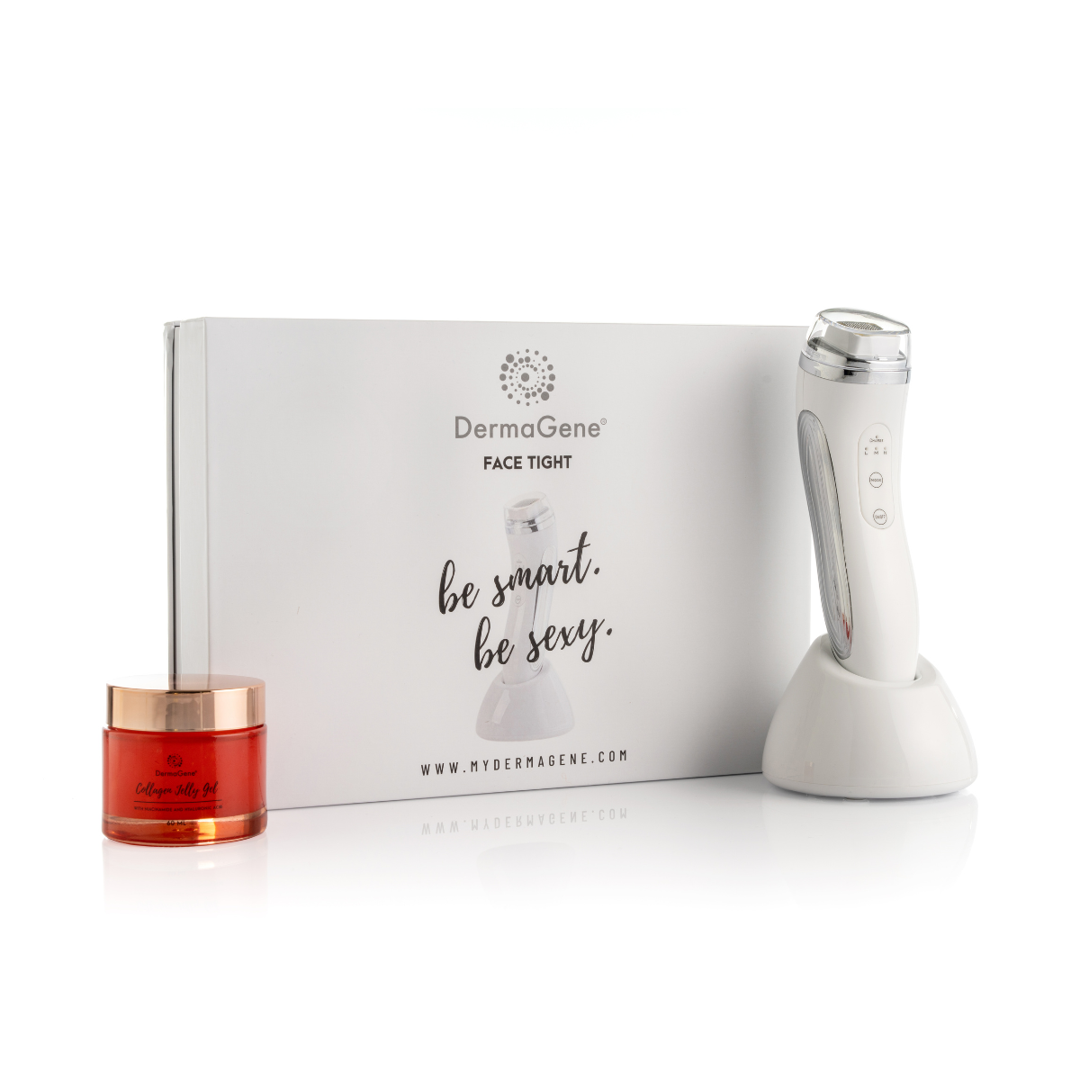 DermaGene® FaceTight Mátrix Rádiófrekvenciás Készülék Csomagban Collagen Jelly Géllel DermaGene® FaceTight Mátrix Rádiófrekvenciás Készülék Csomagban Collagen Jelly Géllel