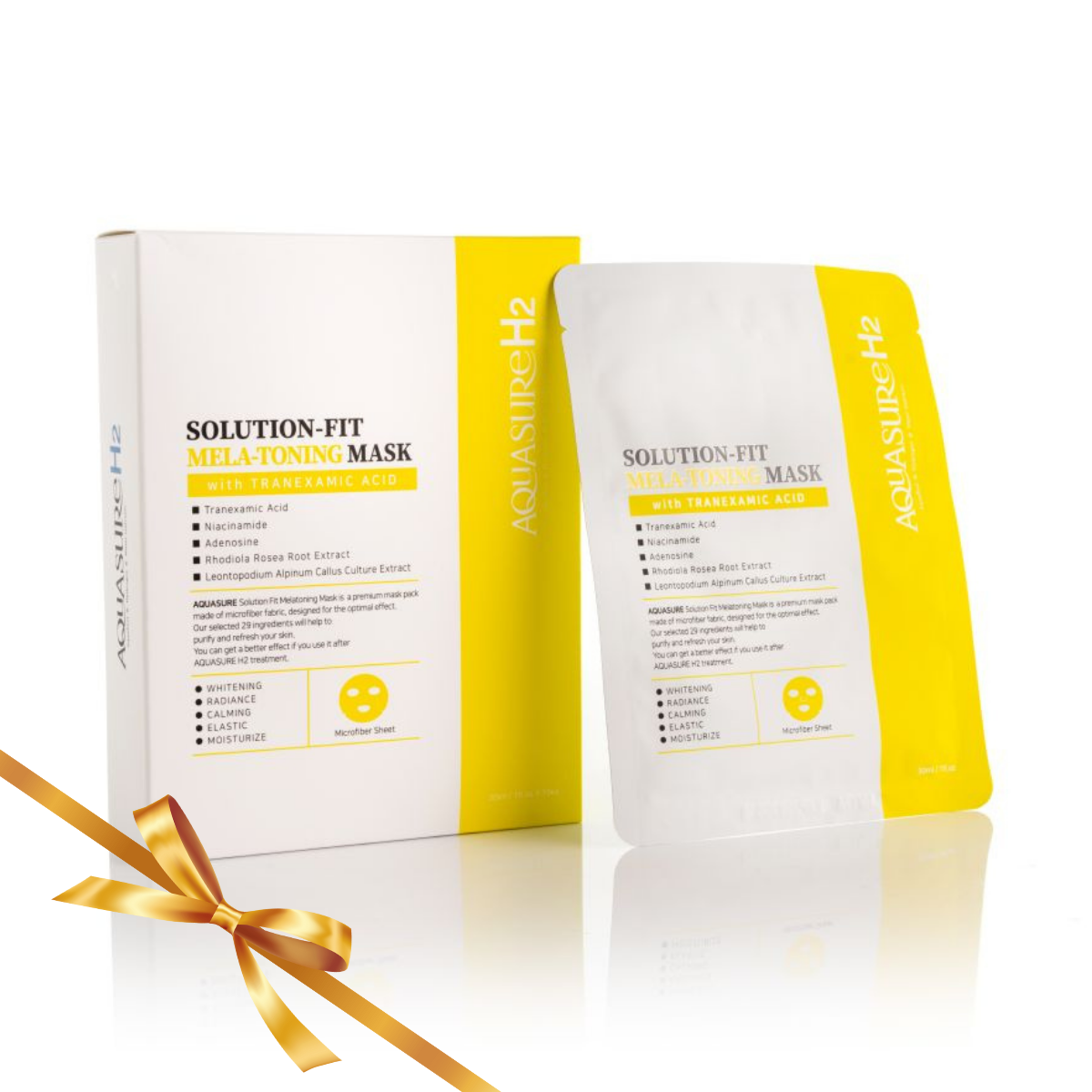 AQUASURE H2 Kezelés utáni prémium pigmentfolt halványító ragyogó koreai fátyolmaszk 30ml szérummal 1 db