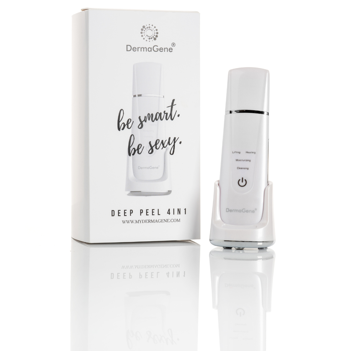 DermaGene® Deep Peel 4in1 Hidroabráziós Otthoni Arcpeeling Készülék EMS-sel, Iontoforézissel és Hőterápiával (Fehér) DermaGene® Deep Peel 4in1 Hidroabráziós Otthoni Arcpeeling Készülék EMS-sel, Iontoforézissel és Hőterápiával (Fehér)