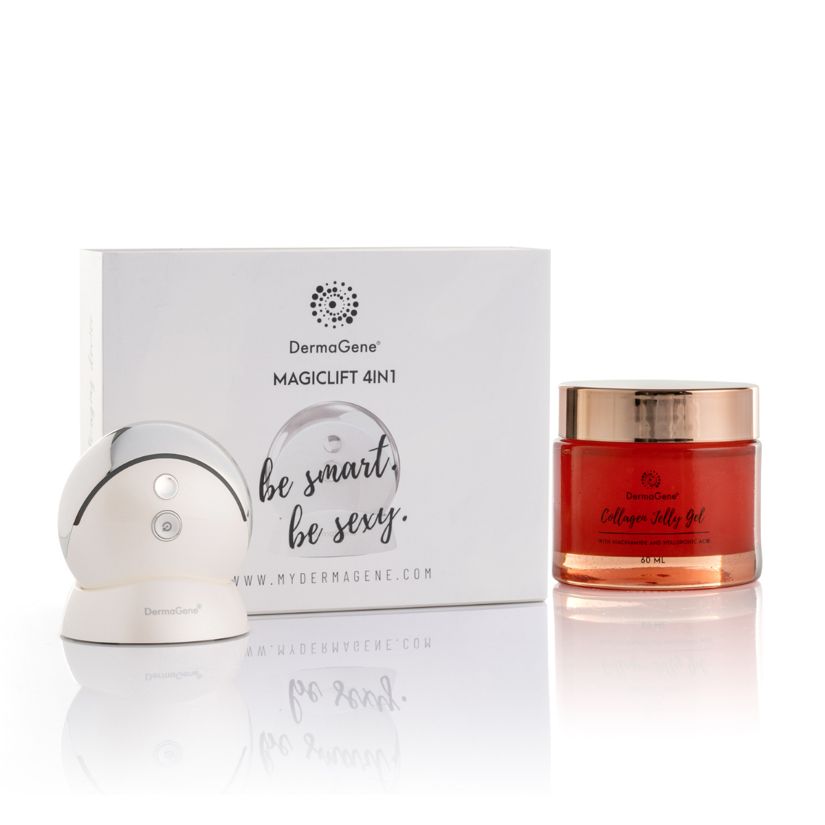 DermaGene® MagicLift 4in1 Arcfeszesítő és Bőrfiatalító Készülék Csomagban Collagen Jelly Géllel