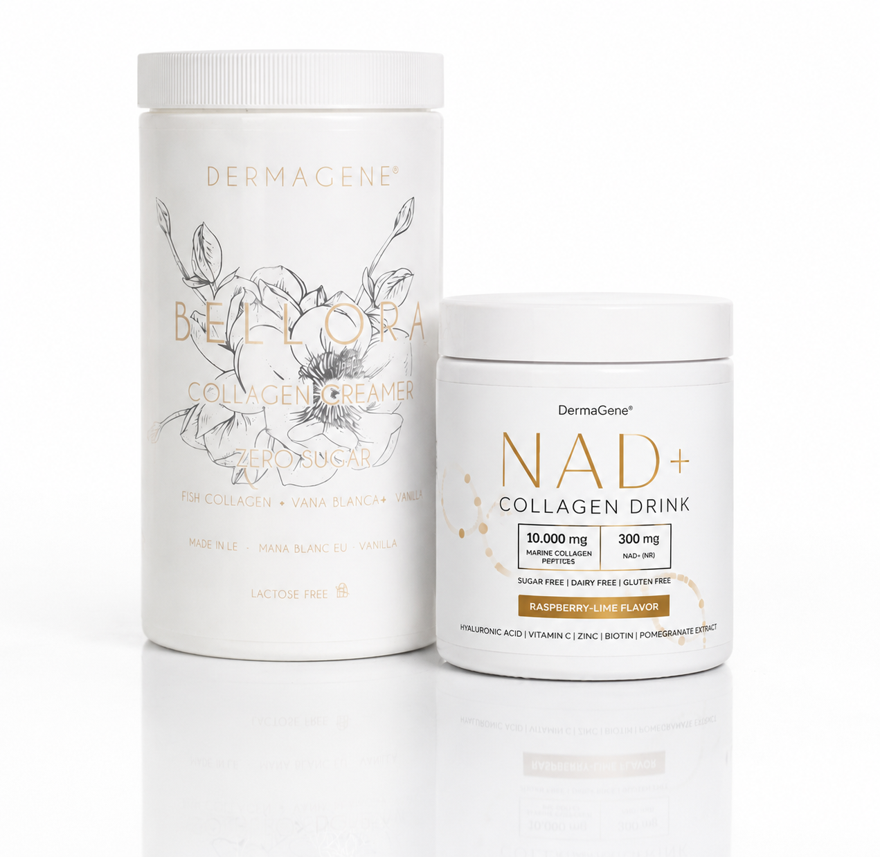 DermaGene® BELLORA + AURORA REBORN Kollagén Peptidek+ NAD+ Ultimate Beauty & Longevity Kollagén Italpor Duo