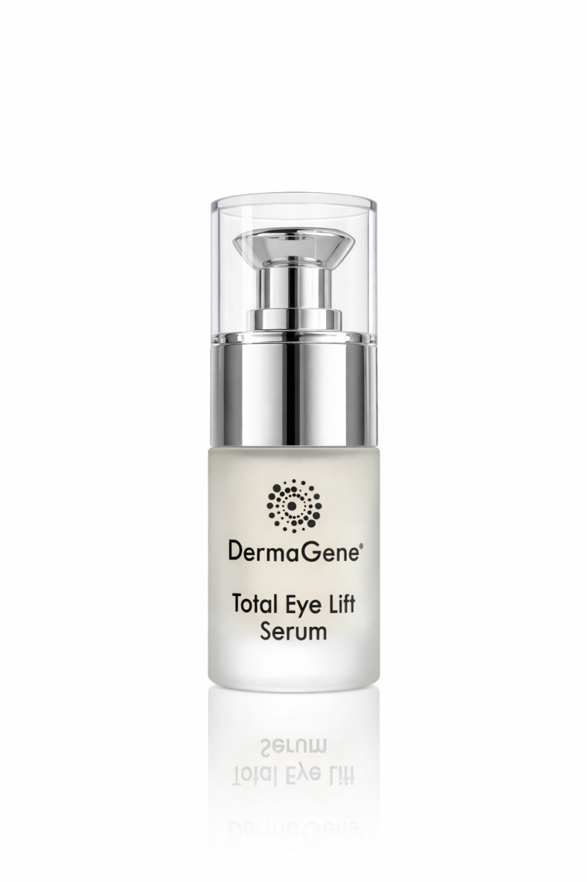 DermaGene® Total EyeLift Szérum - Peptidekben és ceramidban gazdag szemkörnyékápoló bio rózsavízzel (15 ml)