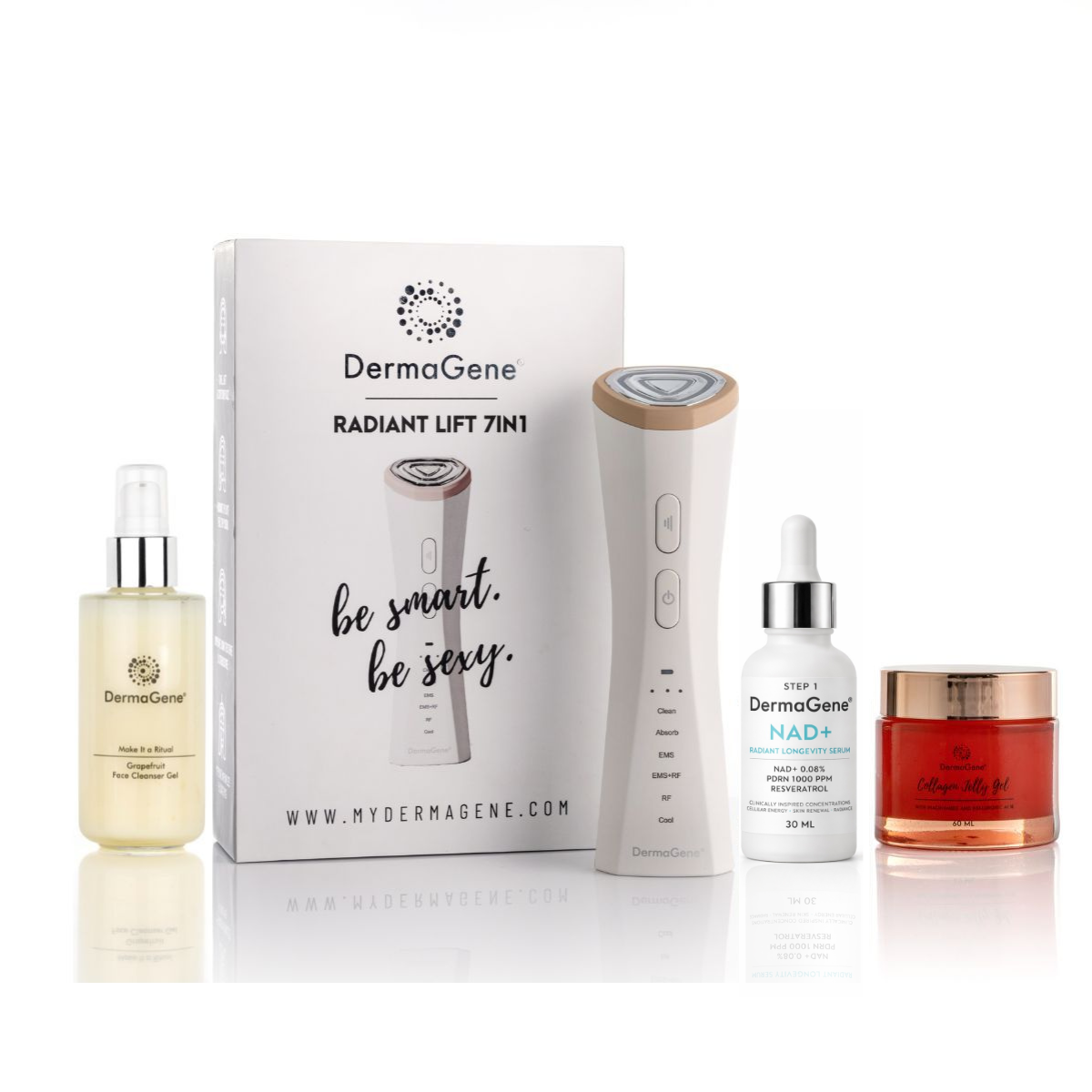 DermaGene® RadiantLift 7in1 ALL IN Longevity Csomag – NAD+ Radiant Longevity Szérummal
